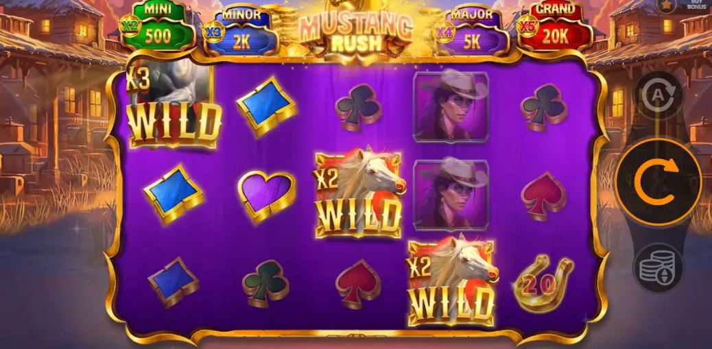 Sichere dir den Grand Jackpot von 20.000 im Mustang Rush Slot mit Wild-Multiplikatoren